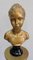 Antique Gilded Plaster Twisted Column and Bust of a Girl 4