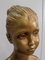 Antique Gilded Plaster Twisted Column and Bust of a Girl 7