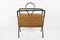 Stitched Leather Magazine Rack by Jacques Adnet, 1950s 5