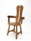 Brutalist Oak Throne Armchair from Kunstmeubelen De Puydt, 1960s 1