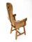 Brutalist Oak Throne Armchair from Kunstmeubelen De Puydt, 1960s 6