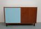 Credenza piccola in teak e formica blu chiaro, anni '60, Immagine 8