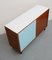 Kleines Resopal Sideboard aus Teak & Hellblau, 1960er 9