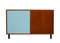 Small Teak and Light Blue Formica Sideboard, 1960s, Image 1