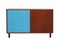 Kleines Sideboard aus Teak & Blauer Formica, 1960er 1