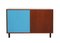 Small Teak and Blue Formica Sideboard, 1960s, Image 1