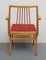 Beech and Red Leatherette Armchair, 1950s, Image 3