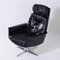 Chaise Pivotante Sedia en Cuir Noir par Horst Brüning pour Cor, 1960s 3