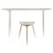 Oak Console Desk with Stool Hand-Sculpted by Cedric Breisacher, Set of 2 1