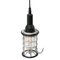 Vintage Industrial Black Rubber and Clear Glass Pendant Lamp from Stahl 2