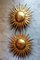 Appliques Murales Sunburst Dorées, Espagne, 1950s, Set de 2 3