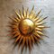 Appliques Murales Sunburst Dorées, Espagne, 1950s, Set de 2 4