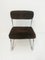 Chrome-Plated Metal and Brown Cantilever Dining Chair, 1970s, Image 1