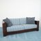 Vintage Wood and Blue Polka Dot Fabric 2-Seater Sofa, 1970s, Image 1