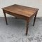 Antique Oak Farm Table with Drawer, Image 4