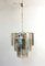 Vintage Round Ceiling Lamp with Rectangular Smoked Glass, Image 1