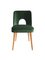 Green Velvet Shell Dining Chairs by Lesniewski for Slupskie Fabryki Mebli, 1960s, Set of 4 2