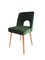 Green Velvet Shell Dining Chairs by Lesniewski for Slupskie Fabryki Mebli, 1960s, Set of 4 1