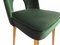 Green Velvet Shell Dining Chairs by Lesniewski for Slupskie Fabryki Mebli, 1960s, Set of 4 5