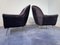 Mid-Century Italian Midnight Blue Velvet Lounge Chairs in the Style of Gio Ponti, 1950s, Set of 2, Image 14