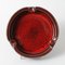 Red Glazed Ceramic Ashtray from Perignem, 1960s 5