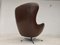 Danish Leather Swivel Chair by H. W. Klein for Bramin, 1970s 3