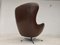 Danish Leather Swivel Chair by H. W. Klein for Bramin, 1970s, Image 3