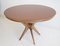 Italian Round Walnut Table with Glass Top, 1950s 10