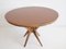 Italian Round Walnut Table with Glass Top, 1950s, Image 1