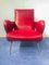 Mid-Century Italian Red Vinyl Lounge Chairs in the Style of Nino Zoncada, 1950s, Set of 2 10