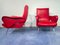 Mid-Century Italian Red Vinyl Lounge Chairs in the Style of Nino Zoncada, 1950s, Set of 2 18