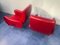 Mid-Century Italian Red Vinyl Lounge Chairs in the Style of Nino Zoncada, 1950s, Set of 2 16