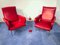 Mid-Century Italian Red Vinyl Lounge Chairs in the Style of Nino Zoncada, 1950s, Set of 2, Image 21