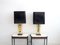 Gold Table Lamps with Black Shades by Philippe Cheverny, 1970s, Set of 2 13