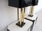 Gold Table Lamps with Black Shades by Philippe Cheverny, 1970s, Set of 2 7