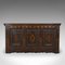 Antique William III English Oak Linen Chest Trunk, 1700s 2