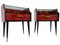 Mid-Century Italian Rosewood Nightstands with Double Glass, 1960s, Set of 2 1