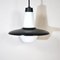 Italian Opaline Glass and Black Lacquer Pendant Lamp, 1960s 3