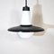 Italian Opaline Glass and Black Lacquer Pendant Lamp, 1960s, Image 3