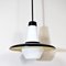 Italian Opaline Glass and Black Lacquer Pendant Lamp, 1960s, Image 1