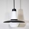 Italian Opaline Glass and Black Lacquer Pendant Lamp, 1960s, Image 2