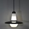 Italian Opaline Glass and Black Lacquer Pendant Lamp, 1960s 7