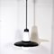 Italian Opaline Glass and Black Lacquer Pendant Lamp, 1960s, Image 4