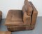 Brown Leather Patchwork Lounge Chairs and Stool, 1970s, Set of 3, Image 6