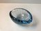 Blue Murano Bubble Glass Ashtray from Seguso, 1950s 3