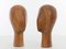 Vintage Wood Mannequin Heads, 1960s, Set of 2, Image 3