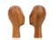 Vintage Wood Mannequin Heads, 1960s, Set of 2, Image 1