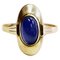 Scandinavian Blue Oval Stone Silver Ring, 1950s 1