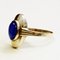 Scandinavian Blue Oval Stone Silver Ring, 1950s 5