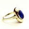 Scandinavian Blue Oval Stone Silver Ring, 1950s 2